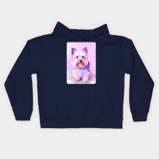 Yorkshire Terrier Watercolor Portrait 1 Kids Hoodie